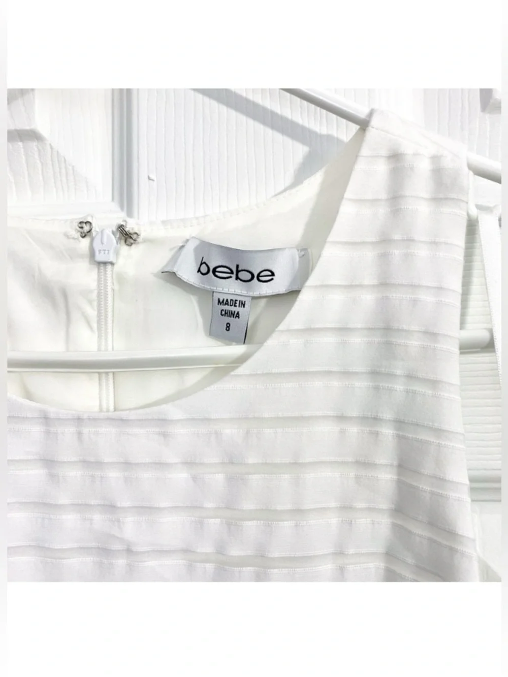 White Striped Fit and Flare Skater Dress - Picture 5 of 7